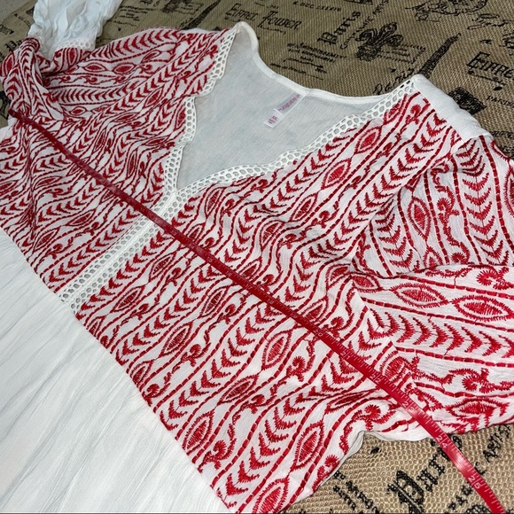 Xhilaration NWT! White/Red Embroidered Long Sleeve Babydoll Dress Size XXL - Picture 12 of 14